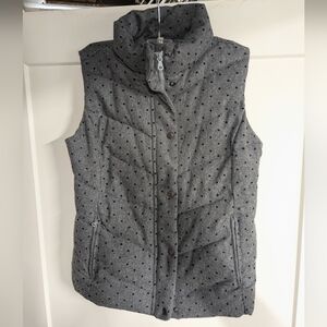 Gray Polka Dot Puffer Vest